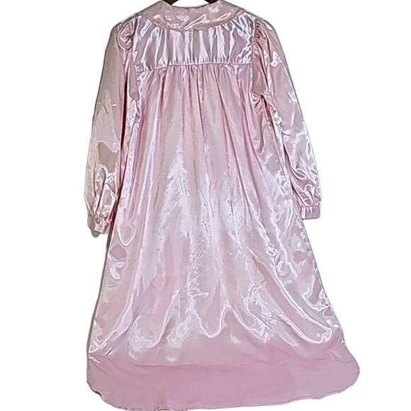 Women Sz M Sleep Shirt Pink Romantic Embroidered Intimate Moods Gown Dress - Picture 2 of 12